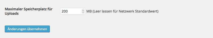 Speichplatzgrenzen individuell anpassen
